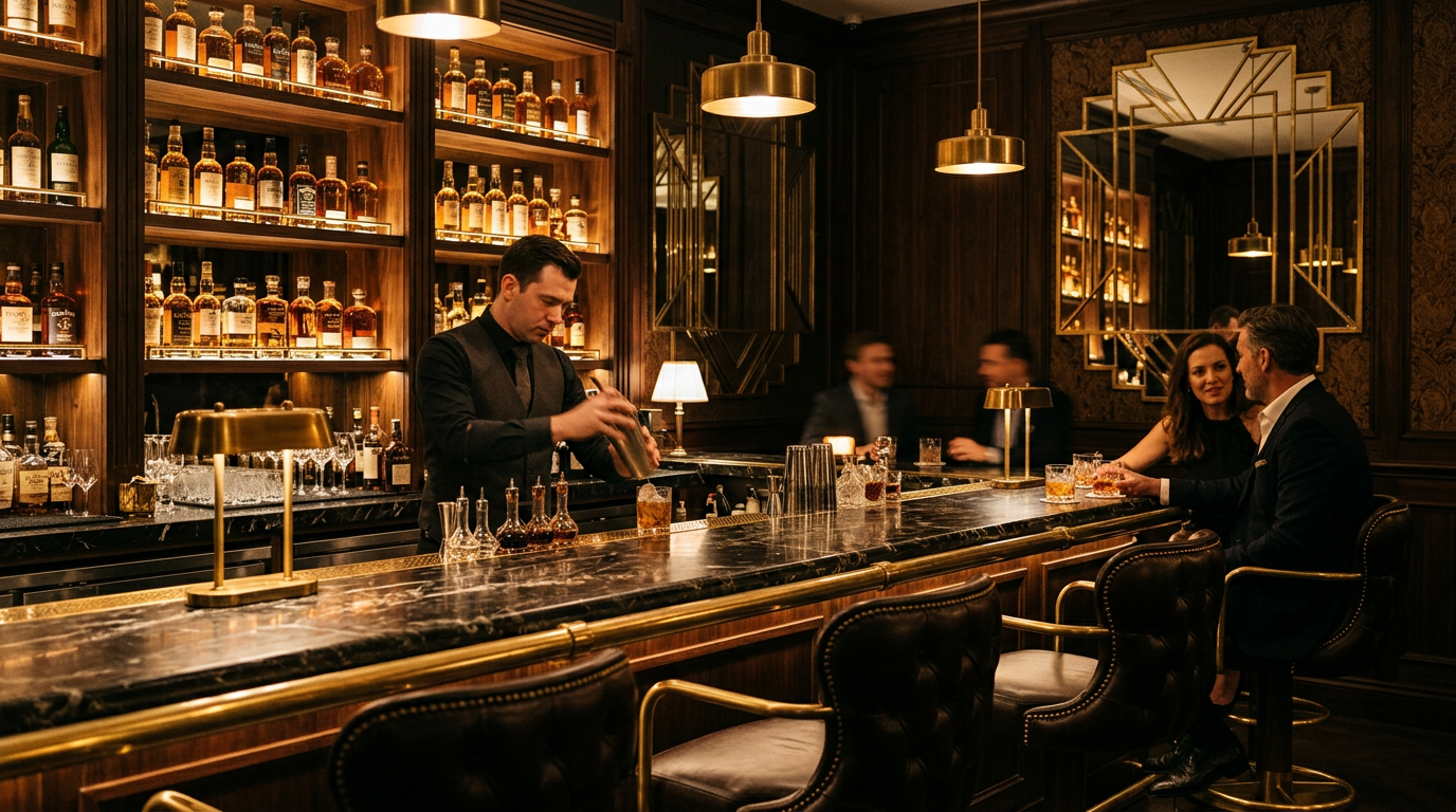 Cocktail bar at London Hotel