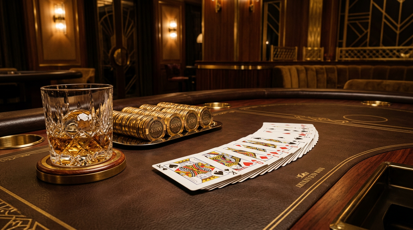 Card table detail at London Hotel casino